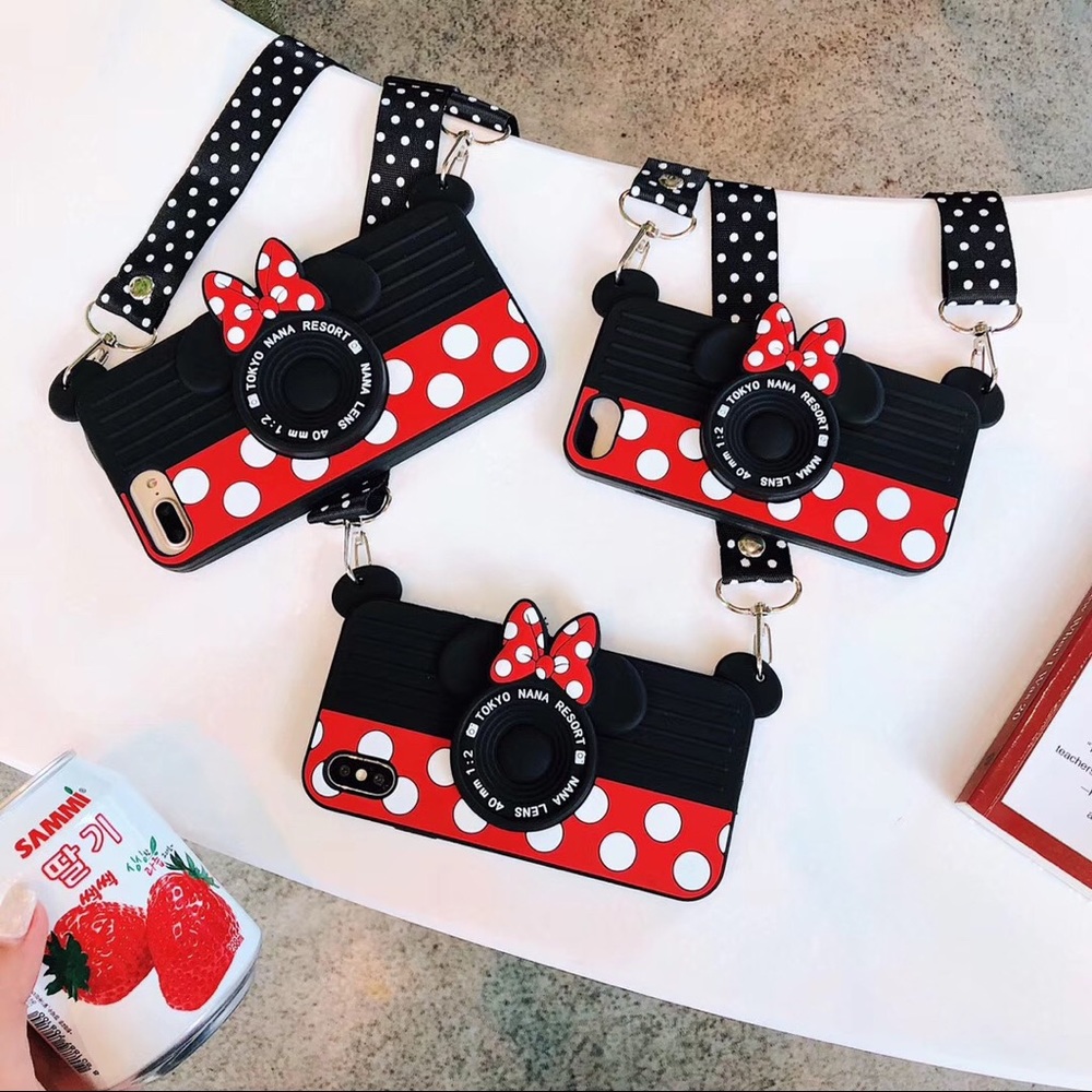 3D Minnie Mouse iPhone Case with Crossbody Strap - Picture 4 of 16